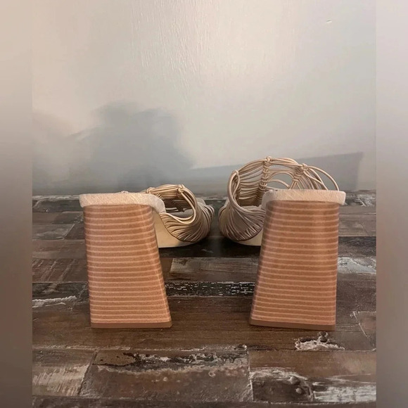 Sam Edelman Laurette Strappy Nude Mule Block Heel Women Size 9 - Picture 3 of 8